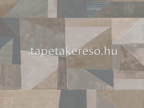 Omexco Moonstone üveggyöngy, vlies anyagú kék, beige, barna, türkiz, keki színű geometriai modern poszter