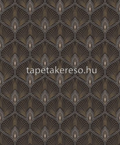 Khroma Othello vlies anyagú fekete, barna színű art deco modern tapéta