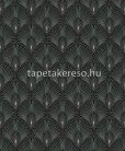 Khroma Othello vlies anyagú fekete, zöld, lila színű art deco modern tapéta
