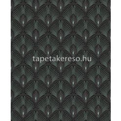   Khroma Othello vlies anyagú fekete, zöld, lila színű art deco modern tapéta