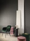 Khroma Othello vlies anyagú fekete, zöld, lila színű art deco modern tapéta
