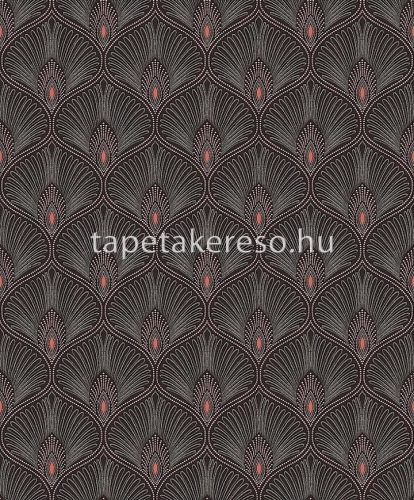 Khroma Othello vlies anyagú fekete, rózsaszín színű art deco modern tapéta
