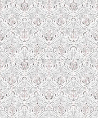 Khroma Othello vlies anyagú fehér, mályva színű art deco modern tapéta