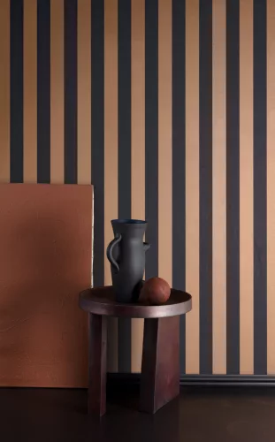 Khroma Othello vlies anyagú fekete, bronz színű csíkos modern tapéta
