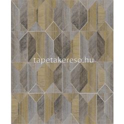  Khroma Prisma vlies anyagú szürke, arany színű geometriai modern tapéta