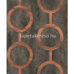   Khroma Prisma vlies anyagú fekete, bronz színű geometriai modern tapéta