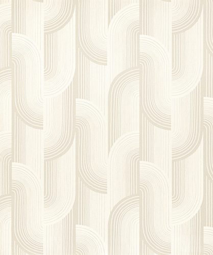 Grandeco Percious Weaves vinyl, vlies anyagú, fehér, szürke színű, geometriai, Modern tapéta