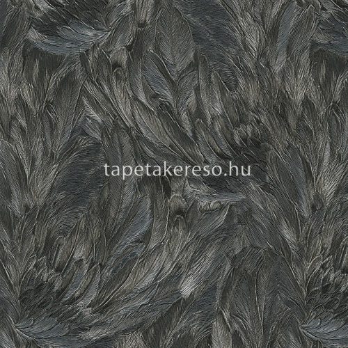 Roberto Cavalli Roberto Cavalli No 9. vlies, vinyl anyagú fekete színű tollas, virágos modern tapéta