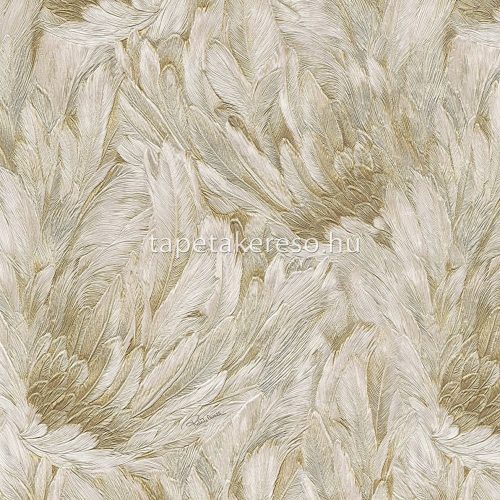 Roberto Cavalli Roberto Cavalli No 9. vlies, vinyl anyagú fehér, zöld színű tollas, virágos modern tapéta
