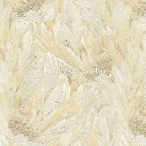 Roberto Cavalli Roberto Cavalli No 9. vlies, vinyl anyagú fehér, beige, vajszínű színű tollas, virágos modern tapéta
