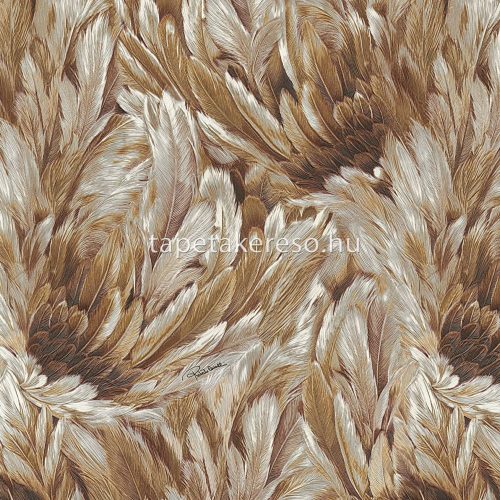 Roberto Cavalli Roberto Cavalli No 9. vlies, vinyl anyagú barna, beige színű tollas, virágos modern tapéta
