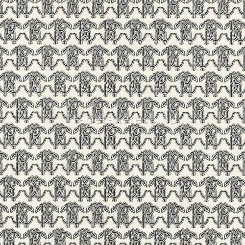 Roberto Cavalli Roberto Cavalli No 9. vlies, vinyl anyagú fekete, fehér színű betűs modern tapéta