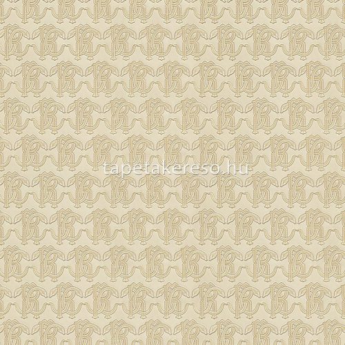 Roberto Cavalli Roberto Cavalli No 9. vlies, vinyl anyagú beige, sárga színű betűs modern tapéta