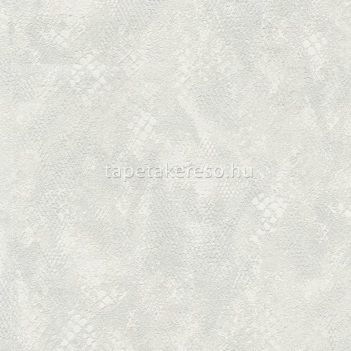 Roberto Cavalli Roberto Cavalli No 9. vlies, vinyl anyagú fehér, ezüst színű bőrmintás modern tapéta