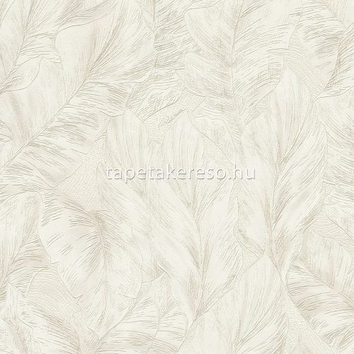 Roberto Cavalli Roberto Cavalli No 9. vlies, vinyl anyagú fehér, szürke színű leveles modern tapéta