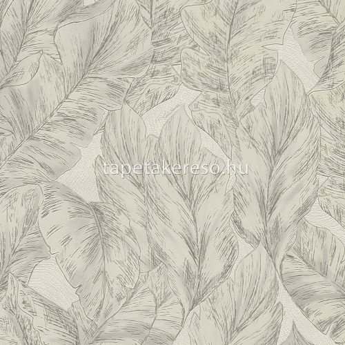 Roberto Cavalli Roberto Cavalli No 9. vlies, vinyl anyagú szürke színű leveles modern tapéta
