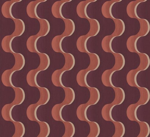 Khroma Rhapsody vlies anyagú lila, barna, gyöngyház színű hullámos Modern tapéta