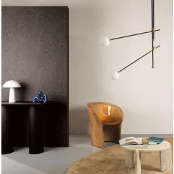   Khroma Rock vlies anyagú beige, fehér színű vonalas, geometriai modern tapéta