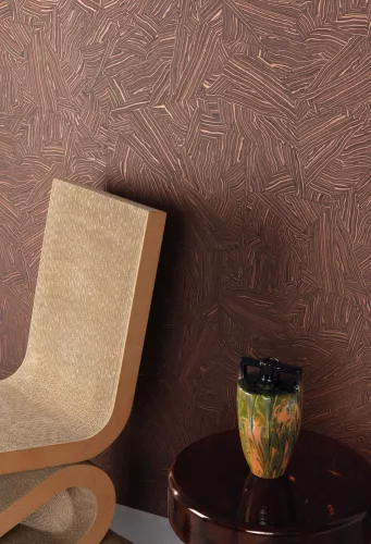 Khroma Rock vlies anyagú barna, szürke színű vonalas, geometriai modern tapéta