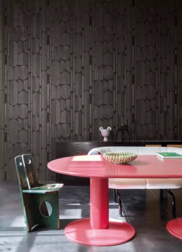 Khroma Rock vlies anyagú fekete, szürke színű geometriai modern tapéta