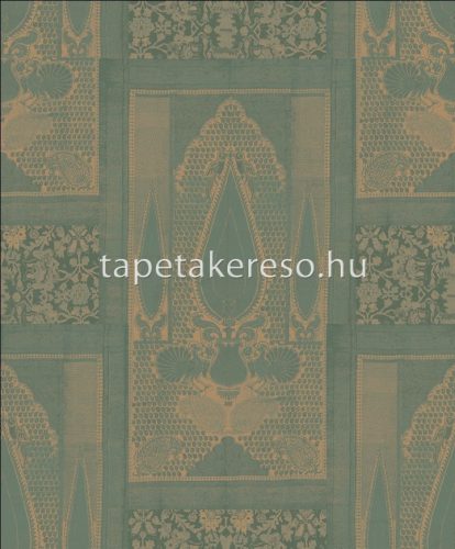Prestige Wallcoverings Shiraz vlies anyagú zöld, arany színű keleties klasszikus tapéta