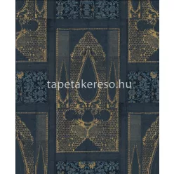   Prestige Wallcoverings Shiraz vlies anyagú kék, arany színű keleties klasszikus tapéta