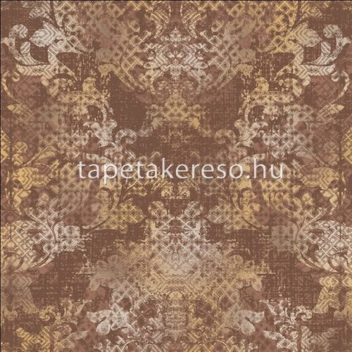 Prestige Wallcoverings Shiraz vlies anyagú ezüst, arany, terrakotta színű keleties klasszikus tapéta