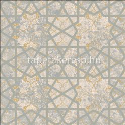   Prestige Wallcoverings Shiraz vlies anyagú kék, arany színű geometriai, keleties klasszikus tapéta
