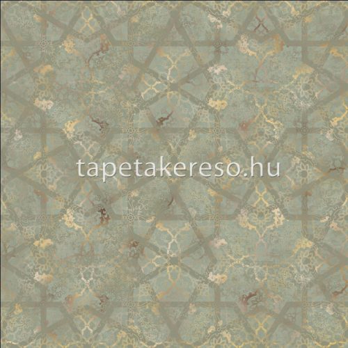 Prestige Wallcoverings Shiraz vlies anyagú zöld, arany színű keleties klasszikus tapéta