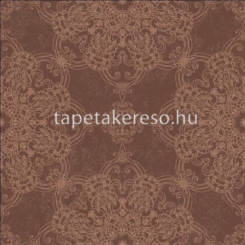 Prestige Wallcoverings Shiraz vlies anyagú bordó, rosegold színű keleties klasszikus tapéta