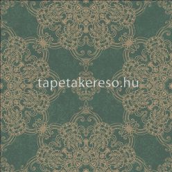  Prestige Wallcoverings Shiraz vlies anyagú türkiz, arany színű keleties klasszikus tapéta