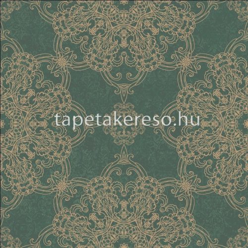 Prestige Wallcoverings Shiraz vlies anyagú türkiz, arany színű keleties klasszikus tapéta