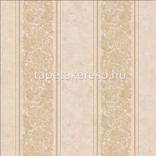 Prestige Wallcoverings Shiraz vlies anyagú beige, arany színű csíkos, keleties klasszikus tapéta