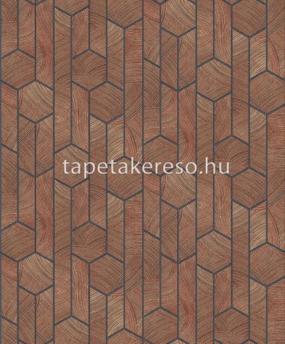 Khroma Summer vlies anyagú barna, kék színű geometriai modern, natural tapéta
