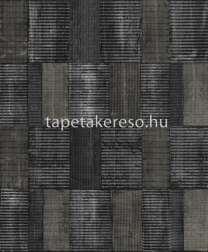 Khroma Summer vlies anyagú fekete, fehér, barna színű kockás, geometriai modern, natural tapéta