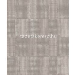   Khroma Summer vlies anyagú barna, fehér színű kockás, geometriai modern, natural tapéta
