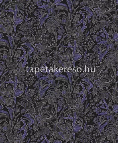 Khroma Summer vlies anyagú fekete, lila, csillámos színű növényes modern, natural tapéta