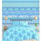Behang Expresse Happy Living vlies anyagú kék, fehér színű virágos, etno retro poszter