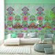 Behang Expresse Happy Living vlies anyagú kék, zöld, türkiz, lila, piros, sárga, barna színű virágos, etno retro poszter