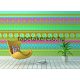 Behang Expresse Happy Living vlies anyagú kék, zöld, pink, sárga, fehér színű virágos, etno retro poszter