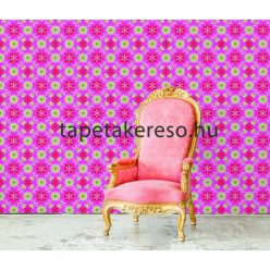   Behang Expresse Happy Living vlies anyagú pink, fehér, zöld színű virágos, etno retro poszter