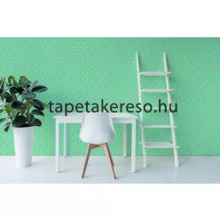   Behang Expresse Happy Living vlies anyagú kék, zöld, rózsaszín, piros, fehér színű virágos retro poszter