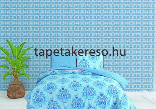 Behang Expresse Happy Living vlies anyagú kék, beige, fehér színű virágos, etno retro poszter