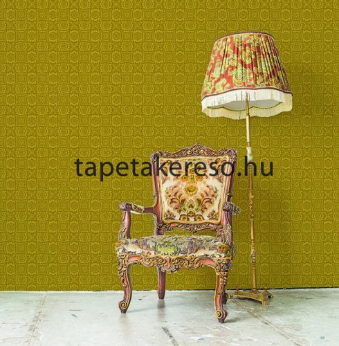 Behang Expresse Happy Living vlies anyagú mustársárga, barna színű geometriai, etno retro poszter