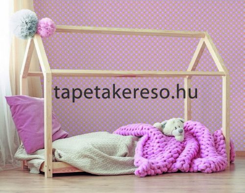 Behang Expresse Happy Living vlies anyagú rózsaszín, sárga, fehér színű virágos, etno retro poszter