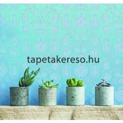   Behang Expresse Happy Living vlies anyagú kék, fehér színű virágos, etno retro poszter