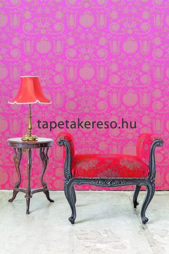 Behang Expresse Happy Living vlies anyagú sárga, rózsaszín színű virágos, etno retro poszter