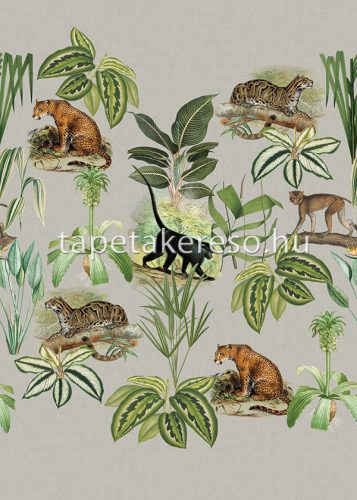 Behang Expresse Select D vlies anyagú beige, barna, zöld, fekete, törtfehér színű állatos, növényes modern tapéta