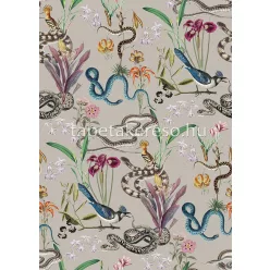   Behang Expresse Select D vlies anyagú mályva, kék, zöld, bordó, lila, barna, narancssárga színű növényes, madaras, állatos modern tapéta