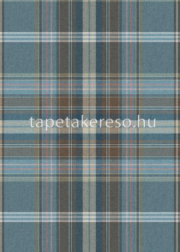Behang Expresse Select D vlies anyagú kék, piros, barna színű kockás, szövethatású modern tapéta